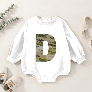 Discover Camo alphabet letter/ character D Baby Romper Sweatshirts