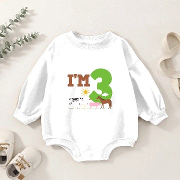 Discover 3rd Birthday Farm Animals Baby Romper Sweatshirts