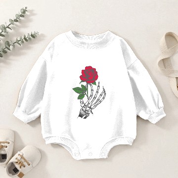 Discover Skeleton Hand Red Rose Flower Baby Romper Sweatshirts
