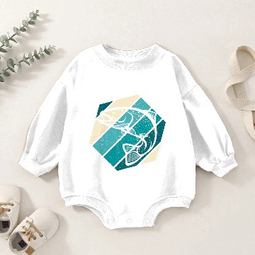 Discover Retro Vintage Trout Fishing Baby Romper Sweatshirts