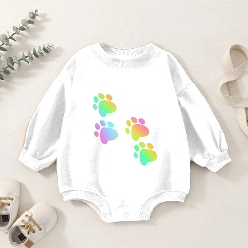 Discover Rainbow Ombre Paw Prints Baby Romper Sweatshirts
