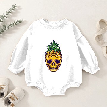 Discover Tropical Pineapple Skull Baby Romper Sweatshirts