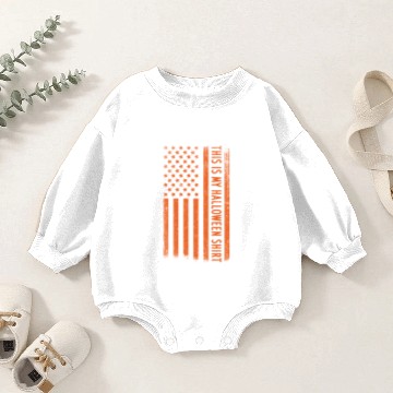 Discover This is my Halloween Baby Romper Sweatshirts Orange American Flag