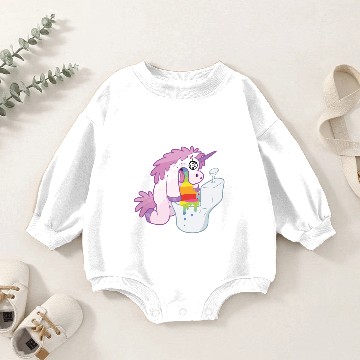 Discover Rainbow unicorn hangover Baby Romper Sweatshirts