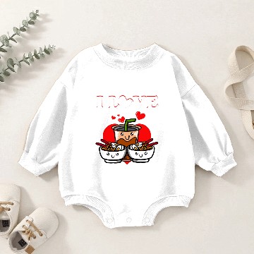Discover Powered By Ramen And Boba Bubble Tea print Baby Romper Sweatshirts