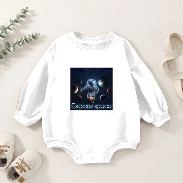 Discover Explore space solar system Baby Romper Sweatshirts