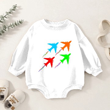 Discover fighter aircraft jets in formation Baseball Jackets Baby Romper Sweatshirts