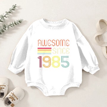 Discover AWESOME SINCE 1985 Baby Romper Sweatshirts