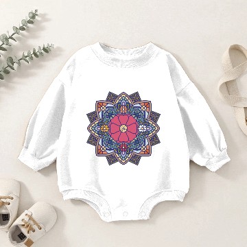 Discover Rose moss mandala Baby Romper Sweatshirts