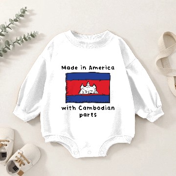 Discover Made In America With Cambodian Parts Baby Romper Sweatshirts