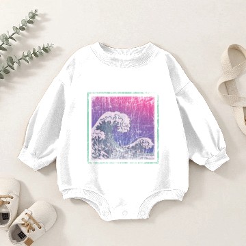 Discover Synthwave Retro Wave Kanagawa Baby Romper Sweatshirts