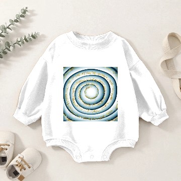 Discover Dark Blue White Gold Fantasy Spiral Pattern Baby Romper Sweatshirts