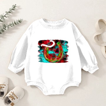 Discover Christmas Horseshoe Baby Romper Sweatshirts