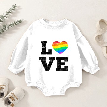 Discover Love Pride rainbow heart Baby Romper Sweatshirts
