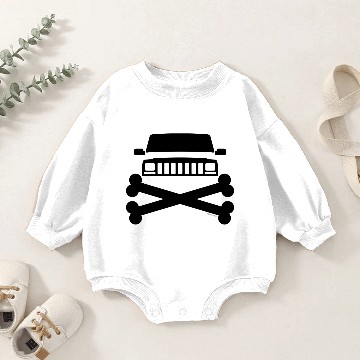 Discover Jeep XJ Grille and Crossbones Baby Romper Sweatshirts