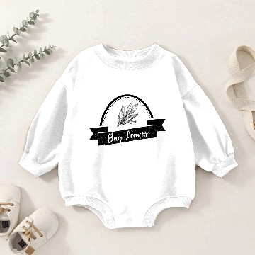 Discover Bay Leaves Kitchen Label Baby Romper Sweatshirts