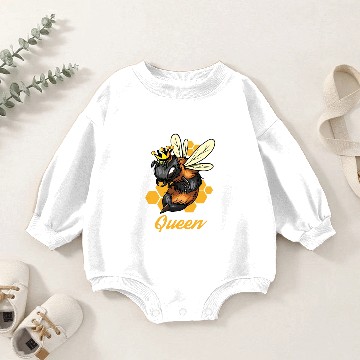 Discover Queen Bee Crown Apiarist Baby Romper Sweatshirts