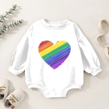 Discover Rainbow heart Baby Romper Sweatshirts