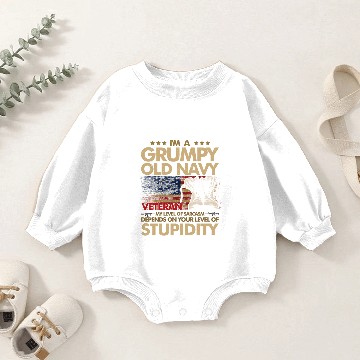Discover Retirement Grumpy Old Veteran Pride Navy Sarcasm Baby Romper Sweatshirts