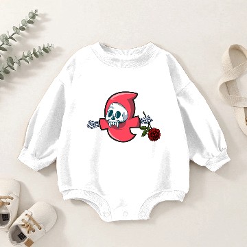 Discover Skull Halloween Baby Romper Sweatshirts hold red rose, Skeleton