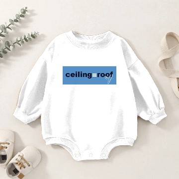 Discover Ceiling = Roof MJ (Navy Blue & White) Baby Romper Sweatshirts