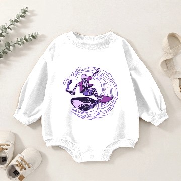 Discover Surfing Skeleton Halloween Baby Romper Sweatshirts