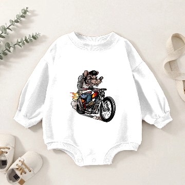 Discover Vintage rockabilly skulls riding Baby Romper Sweatshirts