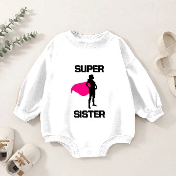 Discover Super Sister Superhero siblings Baby Romper Sweatshirts