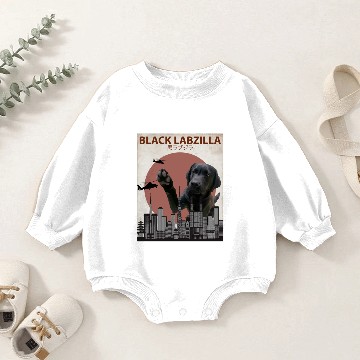 Discover Black Labzilla Giant Labrador Retriever Lab Baby Romper Sweatshirts