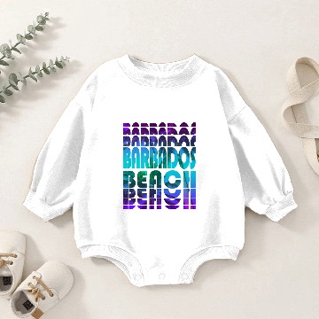Discover Barbados Beach Palm Tree Design Baby Romper Sweatshirts