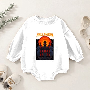 Discover Haunted house ghost Baby Romper Sweatshirts
