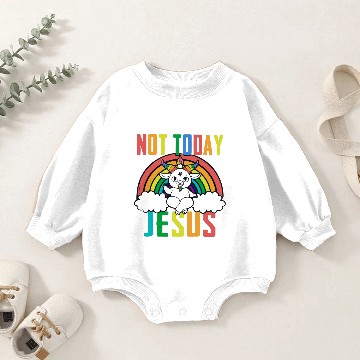 Discover Satan Baphomet Not Today Jesus Baby Romper Sweatshirts Unisex T-Shir