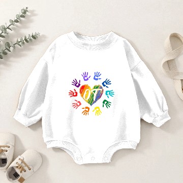 Discover Rainbow Meaningful OT Hands, Occupational Therapy Baby Romper Sweatshirts