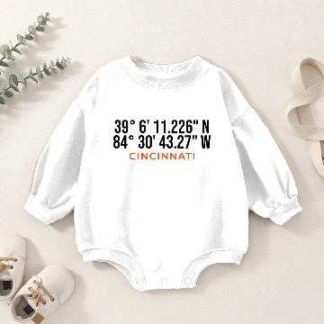 Discover Cincinnati Ohio Coordinates Baby Romper Sweatshirts