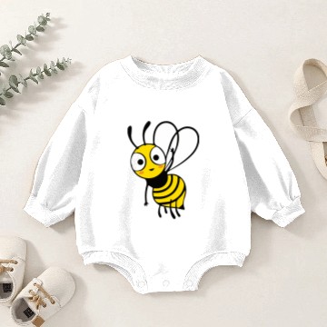 Discover Bee at the waving beekeeper beekeeping Baby Romper Sweatshirts