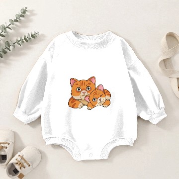 Discover Cute Kitty Pile Anime Cats Kawaii Cat Design Baby Romper Sweatshirts