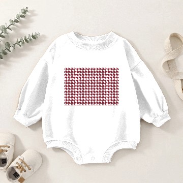 Discover Houndstooth (Crimson & White) Baby Romper Sweatshirts