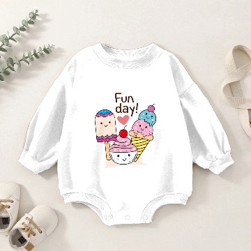 Discover Cute ice cream Baby Romper Sweatshirts