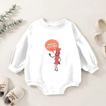 Discover BACON IS A DIET Baby Romper Sweatshirts