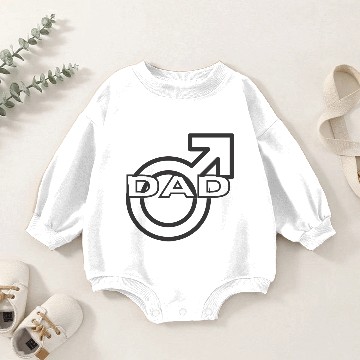 Discover Dad of Boy symbol in white & charcoal Baby Romper Sweatshirts