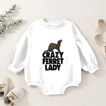 Discover Crazy Ferret Lady Baby Romper Sweatshirts