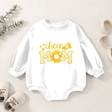 Discover Cheer Mom Sunflower Leopard Baby Romper Sweatshirts