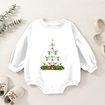 Discover Dragonfly Bird Christmas Tree Baby Romper Sweatshirts