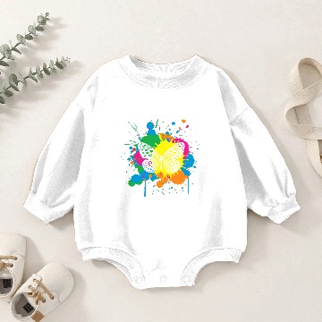 Discover Multi Colored Paint Splash Splatter Graphic Baby Romper Sweatshirts