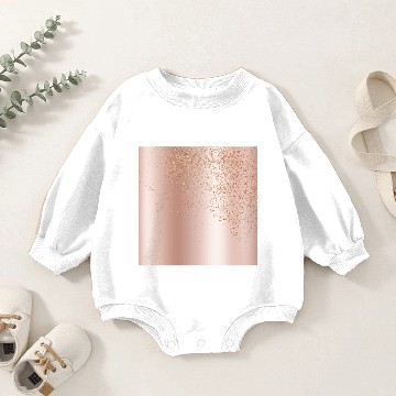 Discover Blush Pink Brushed Metal Gold Glitter Baby Romper Sweatshirts