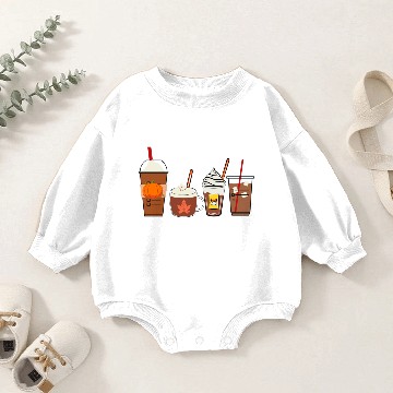 Discover Halloween Fall Coffee Pumpkin Spice Baby Romper Sweatshirts