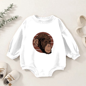 Discover monkey chimpanzee Baby Romper Sweatshirts