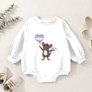 Discover Mouse Heart Balloon Transgender Pride Baby Romper Sweatshirts