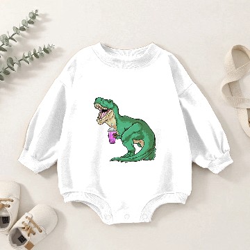 Discover Dinosaur Bubble Tea Rex Bobasaurus Boba Milk Tea D Baby Romper Sweatshirts