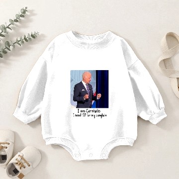 Discover Biden is Cornholio Baby Romper Sweatshirts